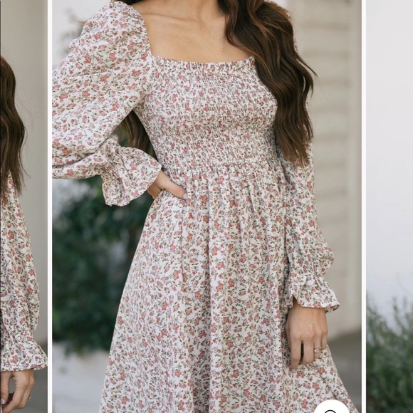 Cora Baby Doll Smocked Floral Dress - Picture 7 of 7